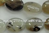 CAG3324 15.5 inches 15*20mm oval natural grey agate beads