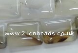 CAG3345 15.5 inches 18*25mm rectangle natural grey agate beads