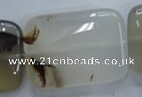 CAG3347 15.5 inches 25*35mm rectangle natural grey agate beads