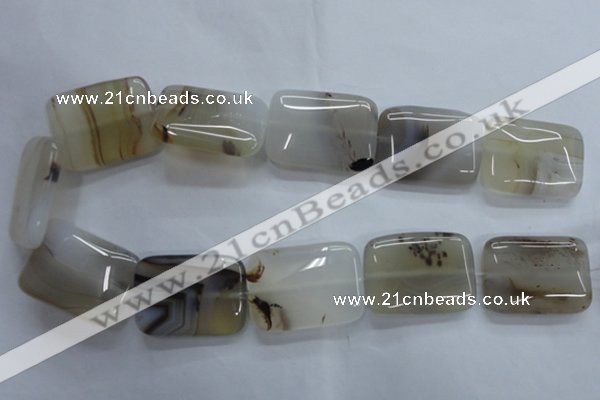 CAG3347 15.5 inches 25*35mm rectangle natural grey agate beads