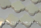 CAG3427 15.5 inches 18*18mm flower white agate gemstone beads