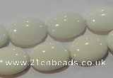 CAG3432 15.5 inches 13*18mm oval white agate gemstone beads