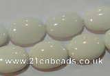 CAG3432 15.5 inches 13*18mm oval white agate gemstone beads