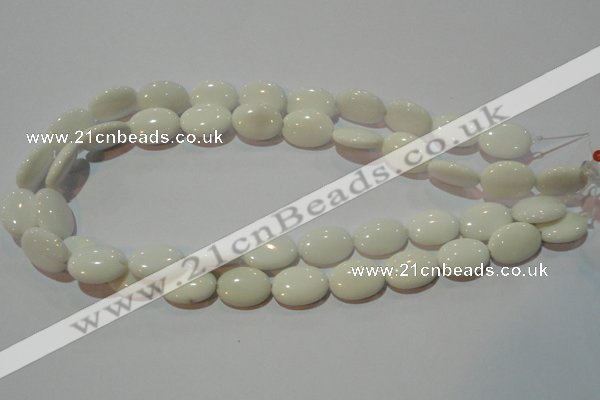 CAG3432 15.5 inches 13*18mm oval white agate gemstone beads