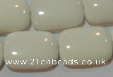 CAG3441 15.5 inches 18*25mm rectangle white agate gemstone beads