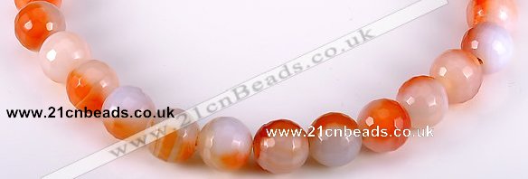 CAG346 16mm faceted round agate gemstone bead Wholesale