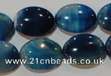 CAG3481 15.5 inches 15*20mm oval blue line agate beads