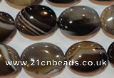 CAG3495 15.5 inches 15*20mm oval brown line agate beads