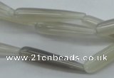 CAG3562 15.5 inches 6*30mm teardrop grey agate gemstone beads