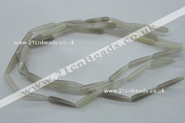 CAG3562 15.5 inches 6*30mm teardrop grey agate gemstone beads