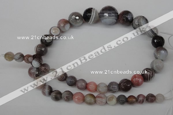 CAG3595 15.5 inches 8mm - 17mm faceted round botswana agate beads