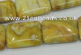 CAG3624 15.5 inches 18*25mm rectangle yellow crazy lace agate beads