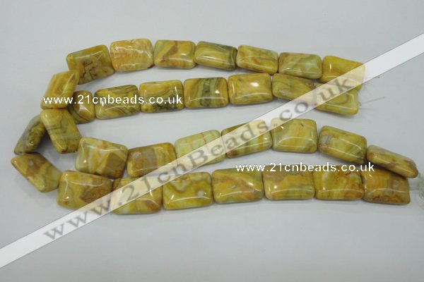 CAG3624 15.5 inches 18*25mm rectangle yellow crazy lace agate beads