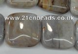 CAG3655 15.5 inches 25*25mm square ocean agate gemstone beads