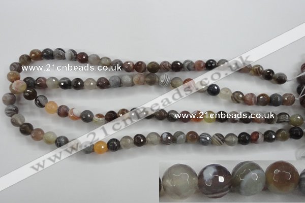 CAG3692 15.5 inches 8mm faceted round botswana agate beads wholesale