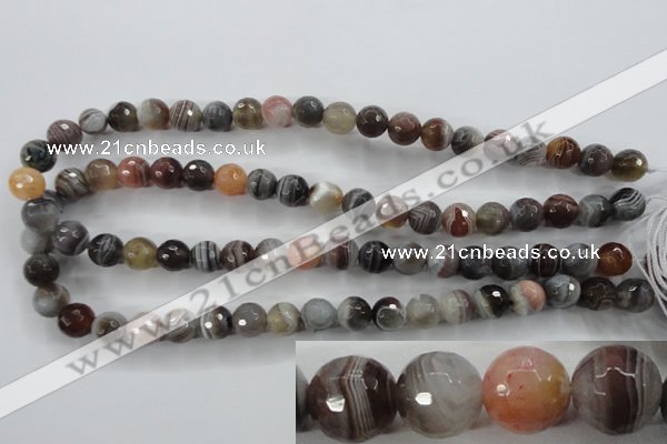 CAG3693 15.5 inches 10mm faceted round botswana agate beads wholesale