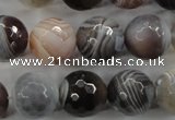 CAG3695 15.5 inches 14mm faceted round botswana agate beads wholesale