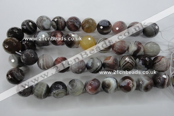 CAG3698 15.5 inches 20mm faceted round botswana agate beads wholesale