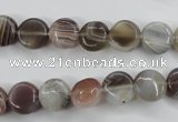 CAG3712 15.5 inches 10mm flat round botswana agate beads wholesale