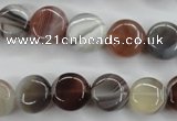 CAG3713 15.5 inches 12mm flat round botswana agate beads wholesale