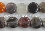 CAG3714 15.5 inches 14mm flat round botswana agate beads wholesale