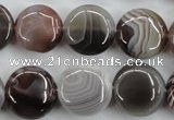 CAG3715 15.5 inches 16mm flat round botswana agate beads wholesale