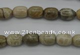 CAG3888 15.5 inches 8*12mm drum chrysanthemum agate beads