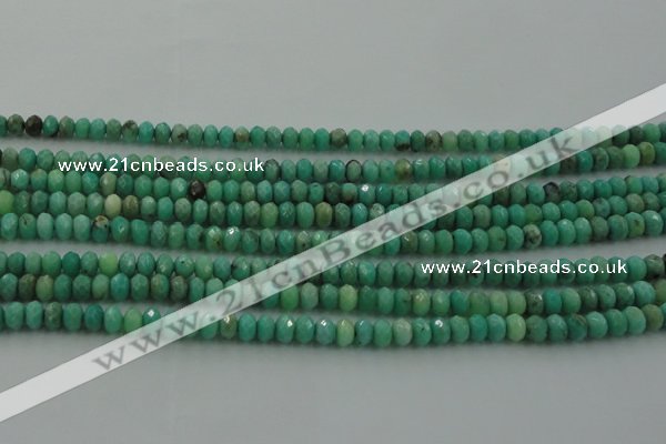 CAG3911 15.5 inches 2.5*4mm faceted rondelle green grass agate beads