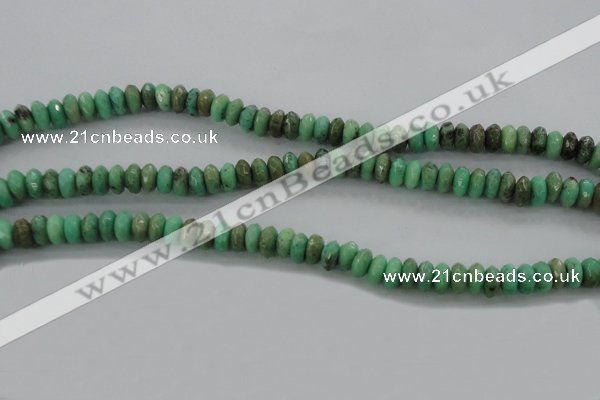 CAG3912 15.5 inches 3*6mm faceted rondelle green grass agate beads