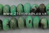 CAG3915 15.5 inches 8*14mm faceted rondelle green grass agate beads