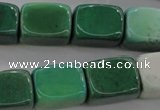 CAG3925 15.5 inches 13*18mm cuboid green grass agate beads