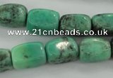 CAG3926 15.5 inches 12*16mm nuggets green grass agate beads