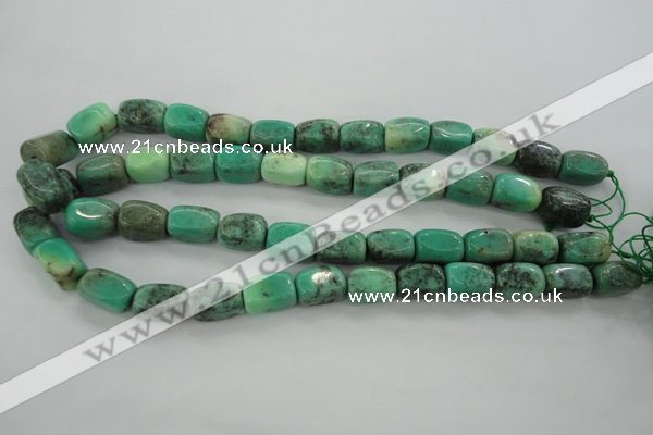 CAG3926 15.5 inches 12*16mm nuggets green grass agate beads