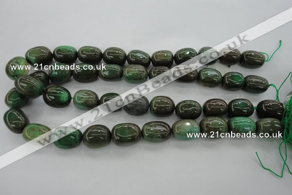 CAG3927 15.5 inches 14*19mm nuggets green grass agate beads