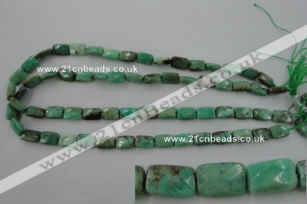 CAG3934 15.5 inches 8*12mm faceted rectangle green grass agate beads