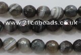 CAG3951 15.5 inches 6mm faceted round grey botswana agate beads