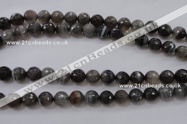 CAG3952 15.5 inches 10mm faceted round grey botswana agate beads