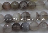 CAG3955 15.5 inches 6mm faceted round grey botswana agate beads