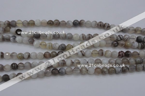 CAG3955 15.5 inches 6mm faceted round grey botswana agate beads