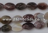 CAG3990 15.5 inches 8*12mm faceted oval botswana agate gemstone beads