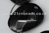 CAG4048 Top-drilled 30*40mm – 35*45mm faceted freeform black agate beads