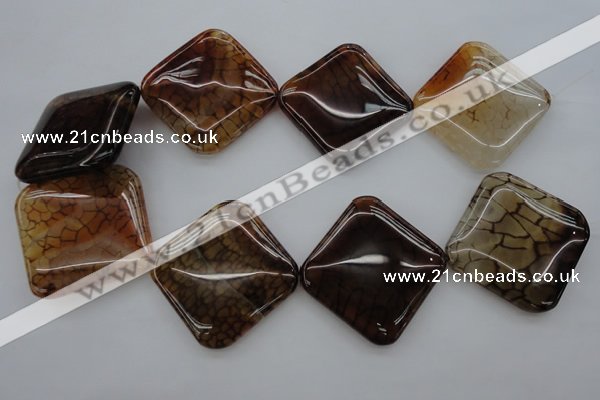 CAG4050 15.5 inches 40*40mm diamond dragon veins agate beads