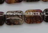 CAG4055 15.5 inches 15*20mm rectangle dragon veins agate beads