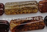 CAG4056 15.5 inches 15*38mm rectangle dragon veins agate beads