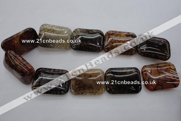 CAG4058 15.5 inches 30*38mm rectangle dragon veins agate beads