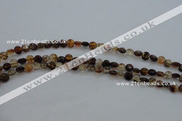 CAG4060 15.5 inches 6mm flat round dragon veins agate beads