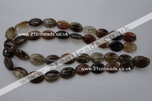 CAG4072 15.5 inches 15*20mm oval dragon veins agate beads