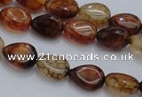 CAG4078 15.5 inches 6*8mm flat teardrop dragon veins agate beads