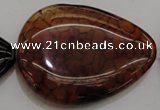 CAG4088 15.5 inches 38*50mm flat teardrop dragon veins agate beads