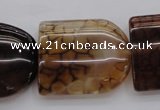 CAG4092 15.5 inches 25*30mm peltate dragon veins agate beads